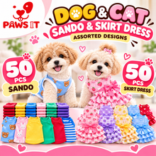Load image into Gallery viewer, Dog & Cat Sando + Skirt Dress Bundle – 100 Pieces Assorted