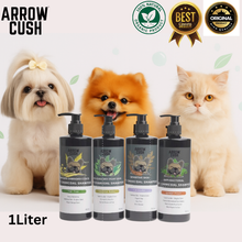 Load image into Gallery viewer, Arrow Cush Pet Charcoal Shampoo 1 Liter Anti Odor Dog Cat Shampoo | Anti Bacterial Pet Wash | Grooming