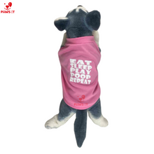 Load image into Gallery viewer, Eat-Sleep-Play-Poop-Repeat Pink Shirt