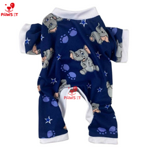 Load image into Gallery viewer, Elephant-Print Blue Onesie Jumpsuit