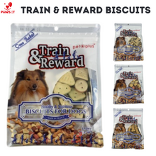 Load image into Gallery viewer, PAWS IT TRAIN & REWARD Oven Baked Biscuits 350G Mix Mini Stuffed Biscuits, Mix Crunchy Biscuit White, Mix Sandwiches Biscuits, Mix Sandwich Bones