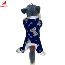 Load image into Gallery viewer, Elephant-Print Blue Onesie Jumpsuit