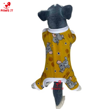 Load image into Gallery viewer, Elephant-Print Yellow Onesie Jumpsuit