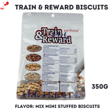 Load image into Gallery viewer, PAWS IT TRAIN & REWARD Oven Baked Biscuits 350G Mix Mini Stuffed Biscuits, Mix Crunchy Biscuit White, Mix Sandwiches Biscuits, Mix Sandwich Bones