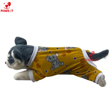 Load image into Gallery viewer, Elephant-Print Yellow Onesie Jumpsuit