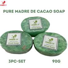 Load image into Gallery viewer, PAWS IT Pure Organic Madre de Cacao Oval Soap 90g Antibacterial Soap