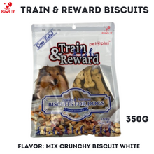 Load image into Gallery viewer, PAWS IT TRAIN &amp; REWARD Oven Baked Biscuits 350G Mix Mini Stuffed Biscuits, Mix Crunchy Biscuit White, Mix Sandwiches Biscuits, Mix Sandwich Bones

