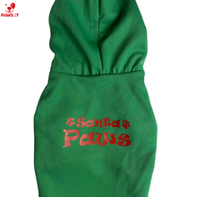 Load image into Gallery viewer, Santa Paws Green Hoodie
